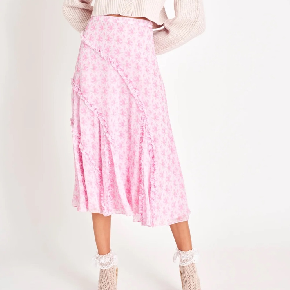 LoveShackFancy Porscha Midi Skirt